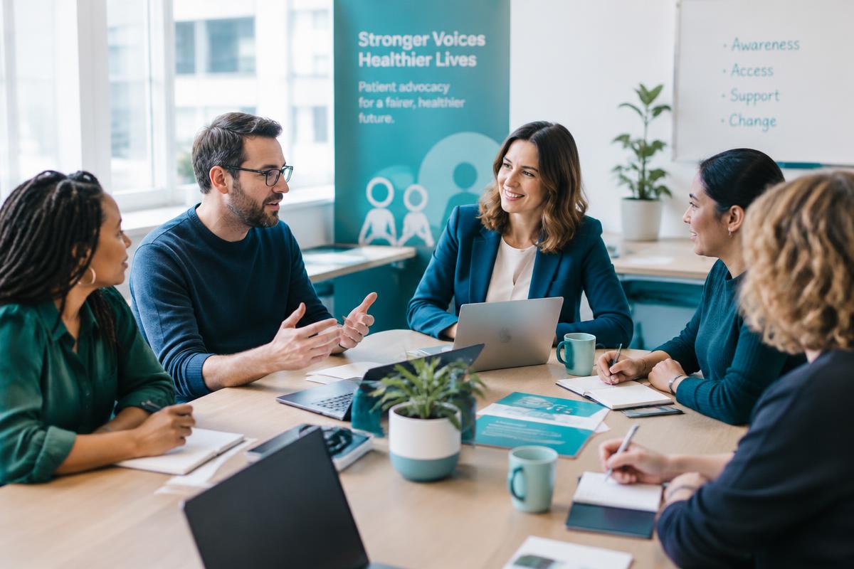 A patient organisation team planning together